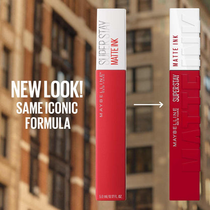 Maybelline New York, Superstay Matte Ink, Pintalabios Mate De Larga Duración, Tono 65 - Seductres, Rosa Nude