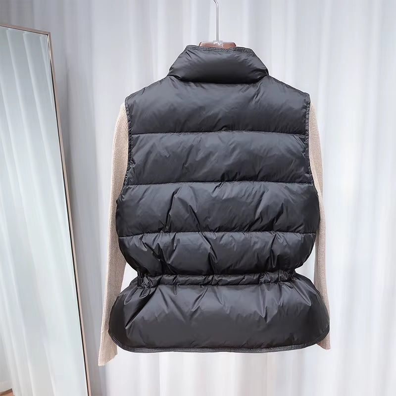 2025 New Ultra Light down Vest Women Short Vest Windproof Lightweight Warm Waistcoat Female White Duck down down Coat Sleeveless