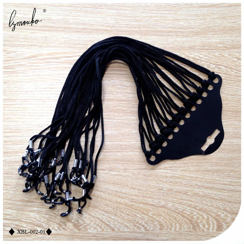 Lymouko 12Pcs/Lot Black Nylon Glasses String Cord Holder Sunglasses for Tavel Eyewear Lanyard Neck Rope Strap