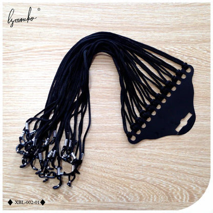 Lymouko 12Pcs/Lot Black Nylon Glasses String Cord Holder Sunglasses for Tavel Eyewear Lanyard Neck Rope Strap