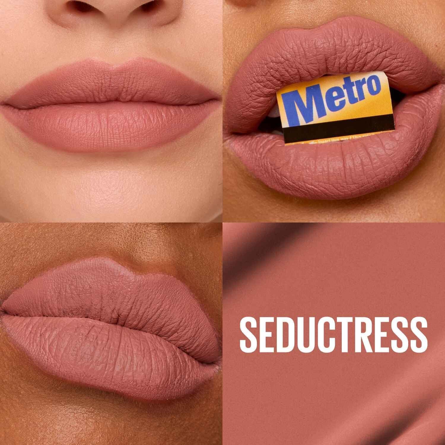 Maybelline New York, Superstay Matte Ink, Pintalabios Mate De Larga Duración, Tono 65 - Seductres, Rosa Nude
